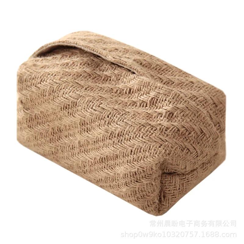Nordic Cotton Linen Cloth Art Tissue Box Holder Car Tissue Holder Desk Table Napkin Holder Home Decor Handkerchief Box Gift