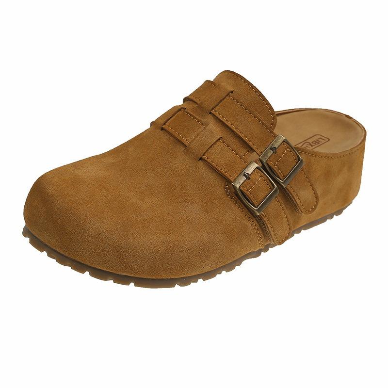 Retro bag head half slippers women's spring and summer new wear comfortable lazy versatile drag