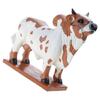 Creative Bulls Shape Liquor Dispenser For Bar Wine Decanter Handcrafted Resins Animal Sculpture With Stable Wooden Base