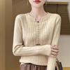 Button Long Sleeve Knitted Bottom Shirt Women's Spring and Autumn Neck Pullover Sweater Fashion Bottom Top Sweater