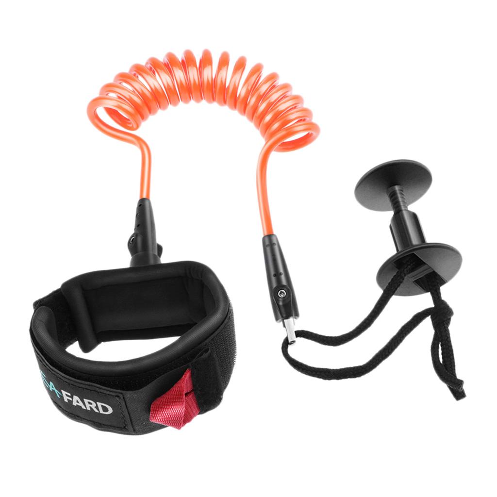 

Coiled Surf Leash 5 Feet, Comfortable Padded Neoprene Cuff with