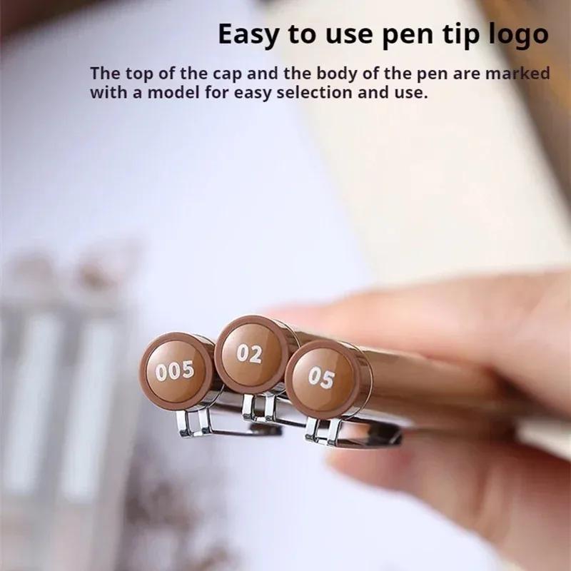 Brown Marker Pen Set Manga Color Pen for Lettering Needle Pen Micron Art Sketch Journaling Watercolor School Supplies Stationery