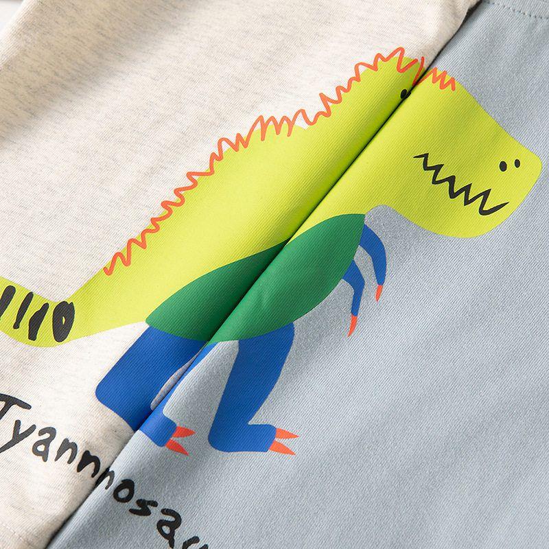 Children's Clothing Spring and Autumn Babies' Long Sleeve T-shirt Boys and Girls Dinosaur Bottoming Shirt Clothes Baby Pure Cotton Pullover Tops