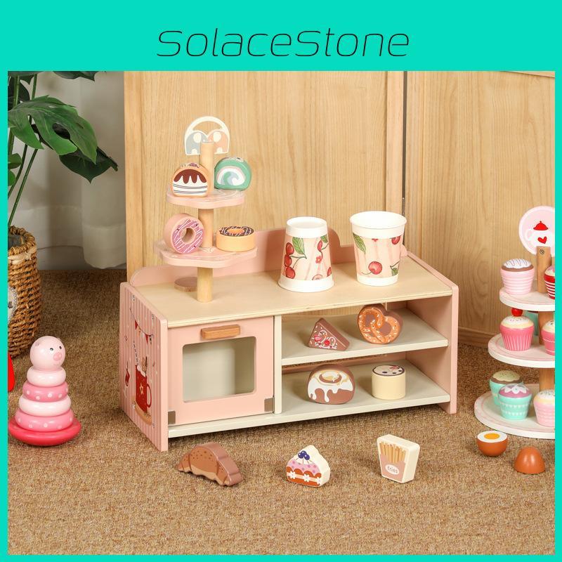 Bakery Wooden Pretend Store Toy Child Realistic Pastries Interaction Educational