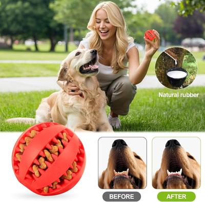 Dog Food Ball Pet Dog Toy Interactive Rubber Balls for Small Large Dogs Puppy Cat Chewing Toys Pet Tooth Cleaning Dog Chew Toys