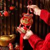 2025 Chinese New Year Lucky Fu Hanging Ornaments Mini Lantern Bells Red Tassel Pendant Spring Festival Decoration Gifts
