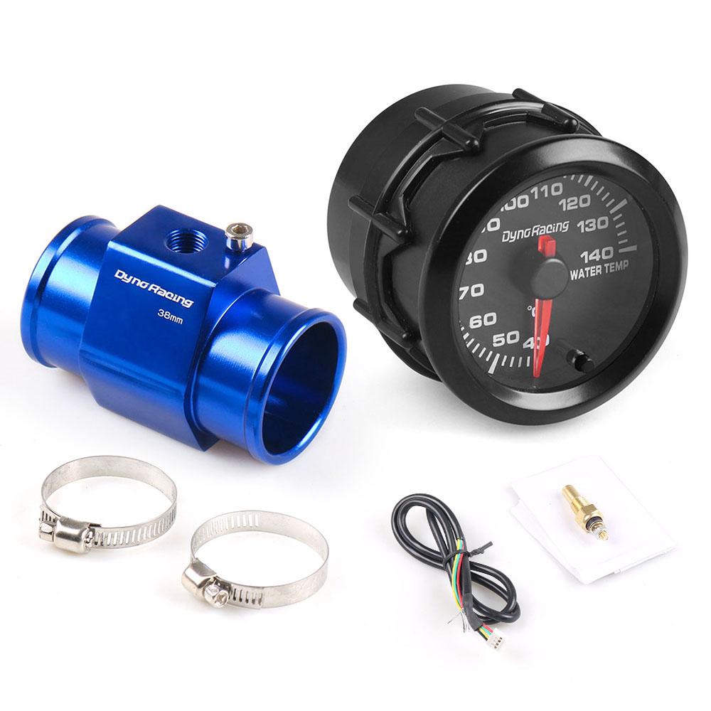 Dynoracing 2'' 52MM Car 7 Colors Led Water Temperature Gauge 40-140 Celsius High Speed With Water Temp Joint Pipe Sensor Adapter