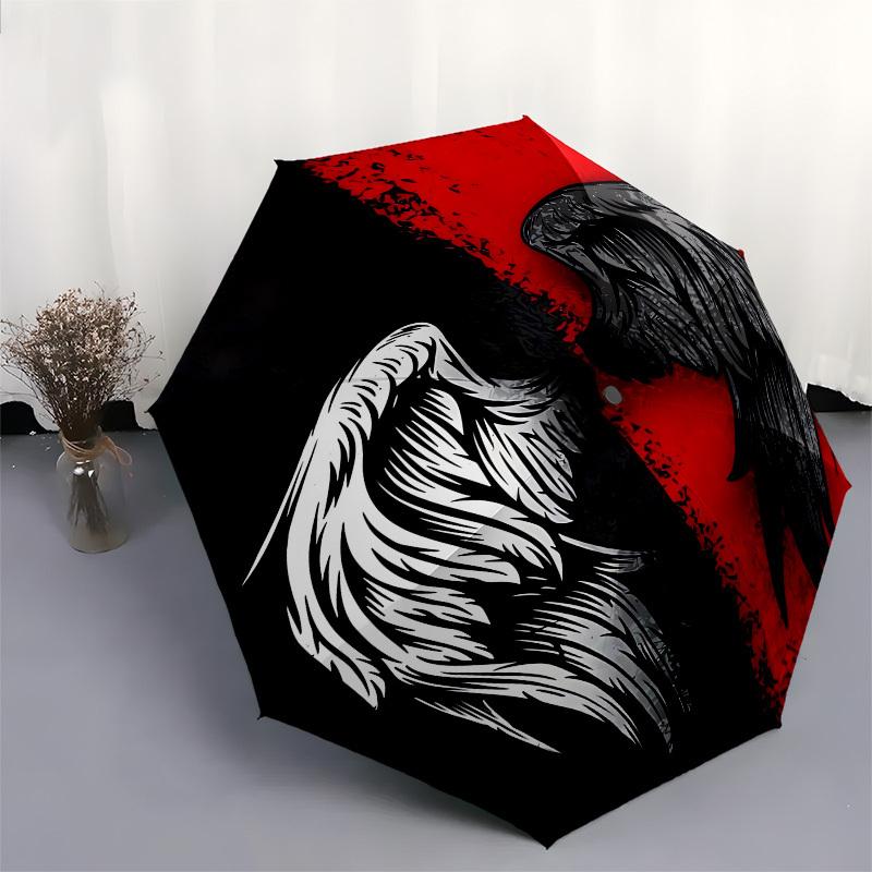 1pc Angel Devil Wings Contrast Umbrella with Plastic Handle, Suitable for All Seasons Outdoor PT396