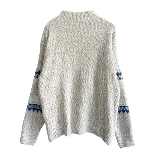 Winter Women Christmas Sweater Half-high Collar Color Matching Snowflake Pattern Long Sleeve Knitwear Thick