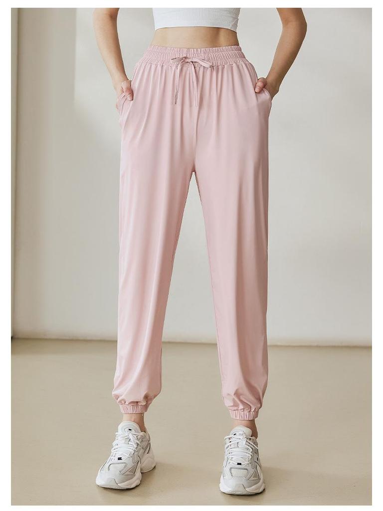 UPF 50+ Women's Ice Silk Loose Sports Pants: Summer Outdoor Quick-Dry, UV Protection Sunscreen.