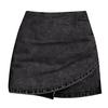 Denim Skorts for Women High Waisted Faux Wrap Short Skirt