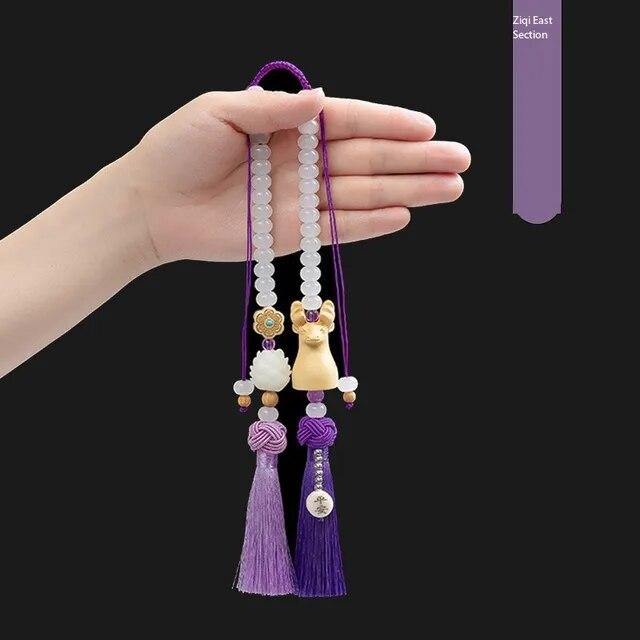 Buddha Bodhi Car Pendant High-end Safety Car Accessories Car Lotus Mirror Pendant Chinese Wind Supplies