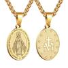Virgin Mary Pendant Miraculous Medal Catholic Necklace Stainless Steel Religious Jewelry For Men Women Gift