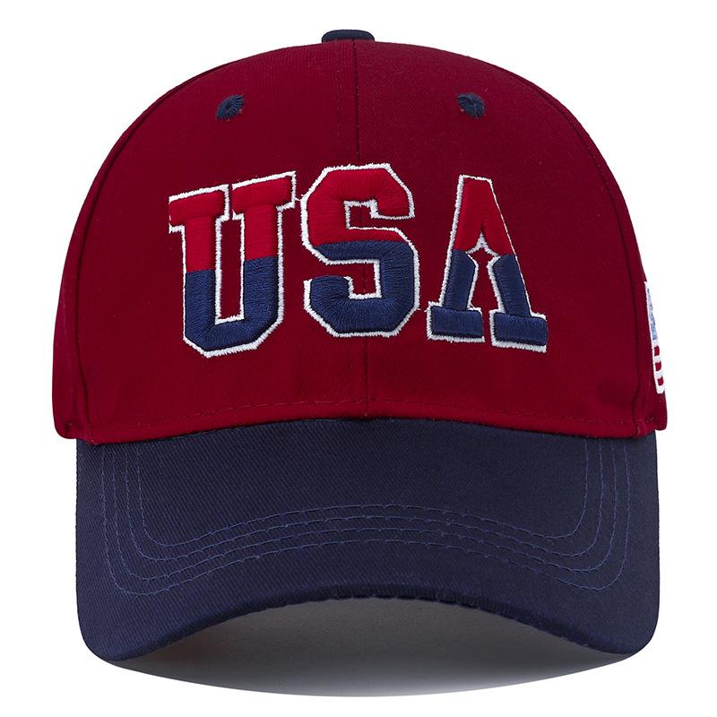 

2023 New America Flag Embroidery Baseball Cap for Men Women Cotton Snapback Hat Unisex Hip Hop USA Caps for Man Gorras Hombre Adjustable вино красного