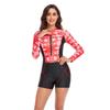 European and American One-piece Surf Suit Long-sleeved Zipper Large-size Women's Swimsuit