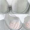 Sexig spets-bh Damer Push Up Bralette Plus Size D E Kupa Sensuella underkläder Samlande Tunn Fancy Underkläder