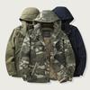 Men's Mid-Length Winter Camouflage Hooded Cotton Jacket with Multi-Pockets
