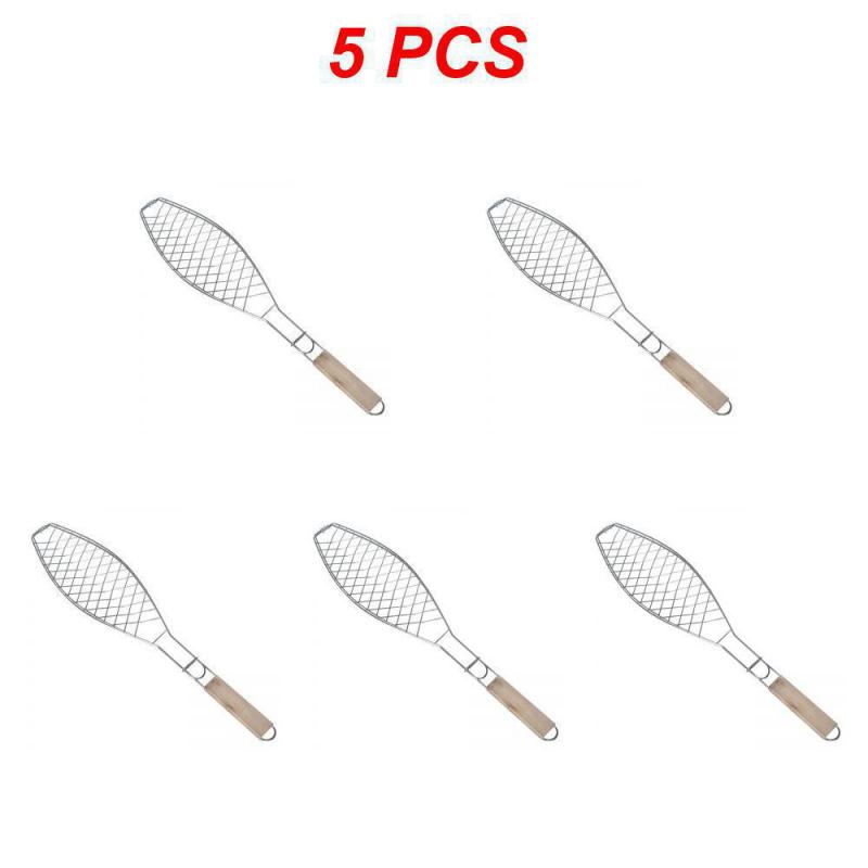 Outdoor Roasting Fish Grilling Basket Vegetable with Folding Handle Flexible Nonstick Barbecue Tool Portable Burger Mesh BBQ