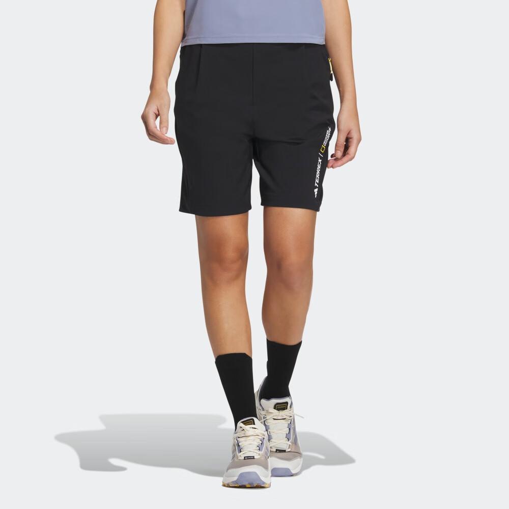 Adidas X National Geographic Women's Outdoor Windproof Training Shorts Black HY4696