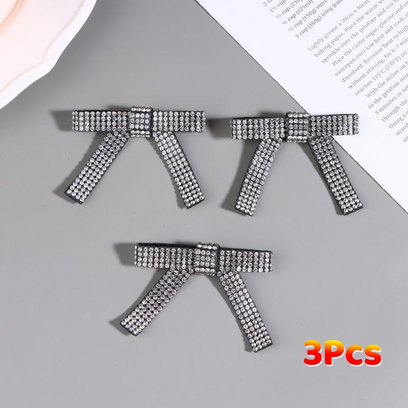 3/6Pcs Shiny Bow Brooch Collar Pin Clothing Accessories For Diy Garment Shoe Bag Jewelry Making Accessories