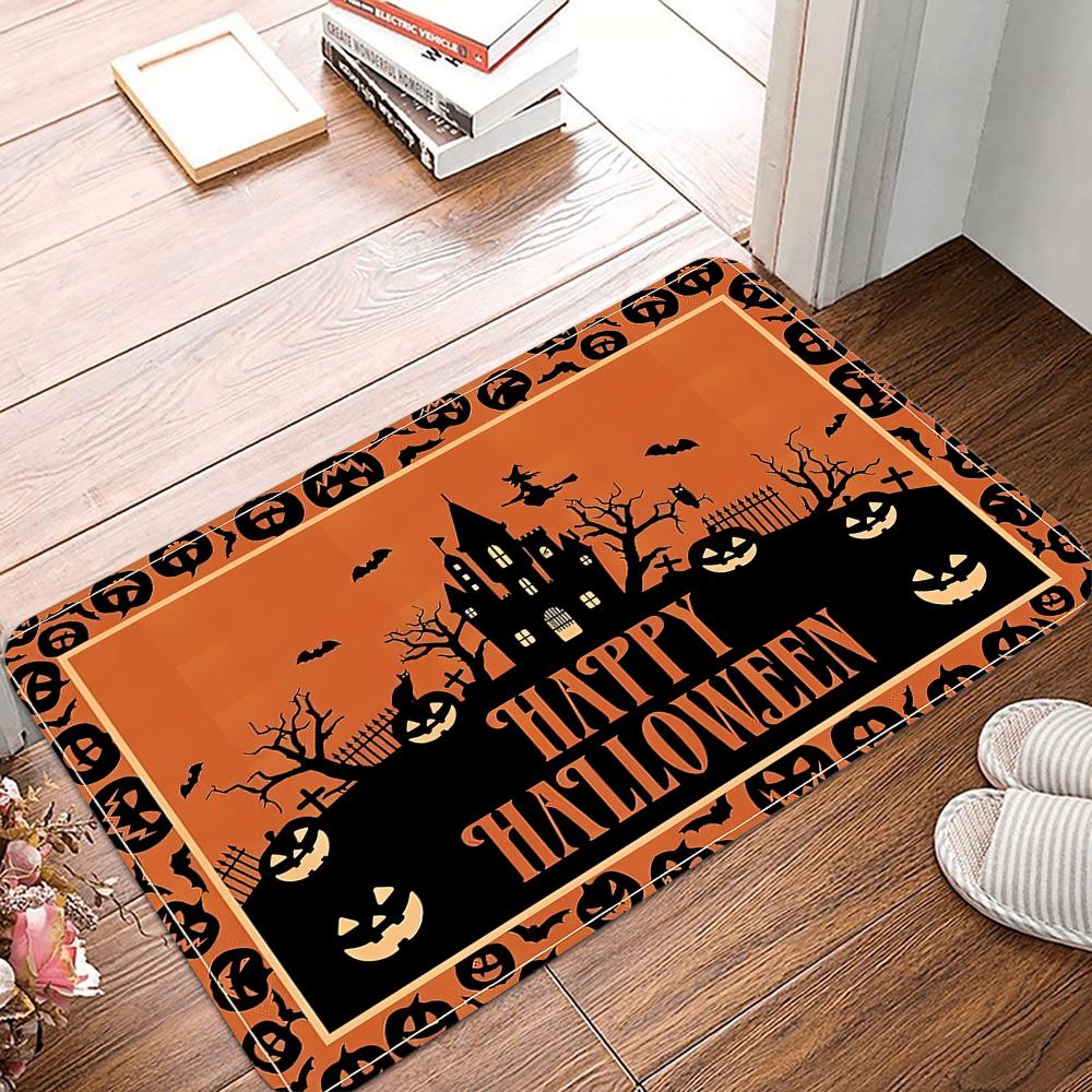 Halloween Funny Entrance Mat Carpet Living Room Dining Room Laundry Floor Mat Bath Balcony Hallway Non-Slip Door Mat