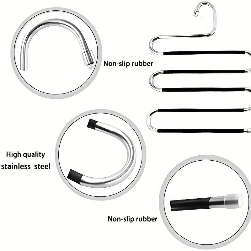 3pcs Metal Hangers Multi-Use Clothes Hangers Pants Skirts Belts Ties Scarves Space-Saving Storage Organizers Clothing Rack