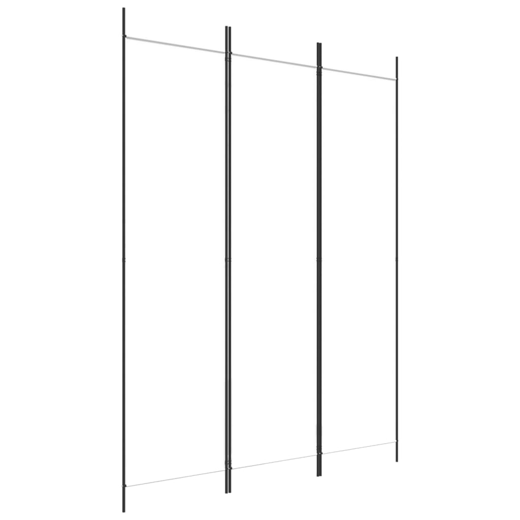 3 Panel White Folding Screen 150 x 200 cm Fabric