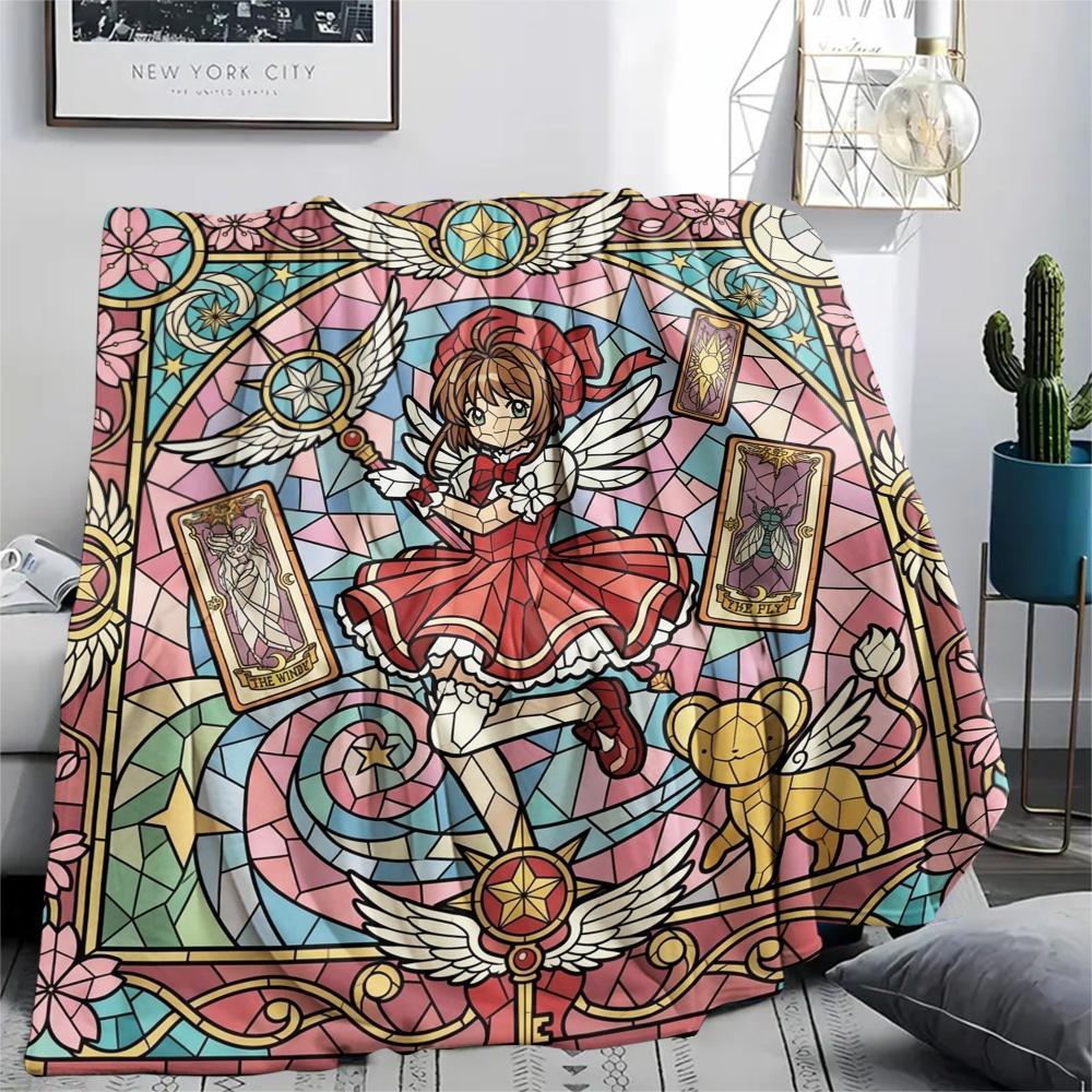 Cardcaptor Sakura Print Flannel Blanket, Ultra Soft High Quality All Seasons Warm Throw, Home Decor Cozy Blanket, Perfect Christmas Gift