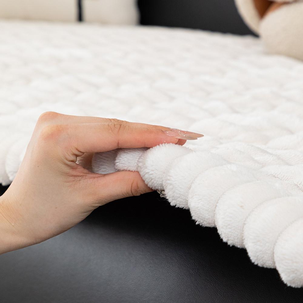 1pcs Modern Solid Color Sofa Cover Winter Soft Anti Cat Scratch Chair Mat Wear-resistant Machine Washable Furniture Protector
