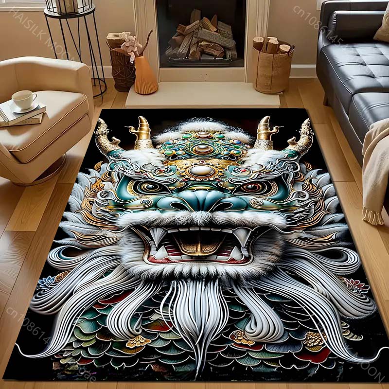 New To The Mysterious Dragon Totem Printed Carpet! Anti-slip Sound Insulation, Living Room Bedroom Entrance Door Mat Sofa Rugs