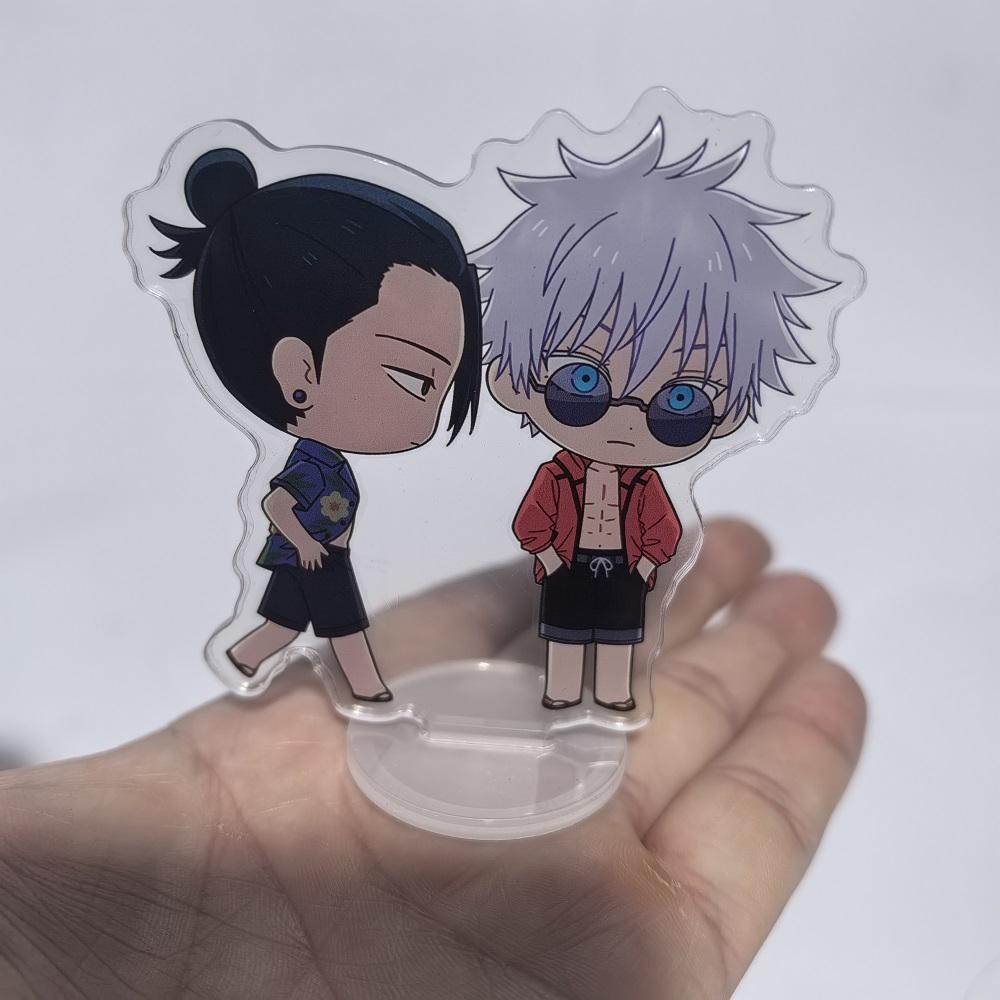 8cm Jujutsu Kaisen Anime Peripherals Satoru Gojo Nanami Kento Mini Stand Acrylic Ornaments Model Collections Dolls Figure Gifts