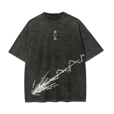 Anime Jujutsu Kaisen Choso Harajuku Retro Gewaschenes T-Shirt Baumwolle Herren Streetwear Übergroß Damen Kurzarm Unisex Oberteil