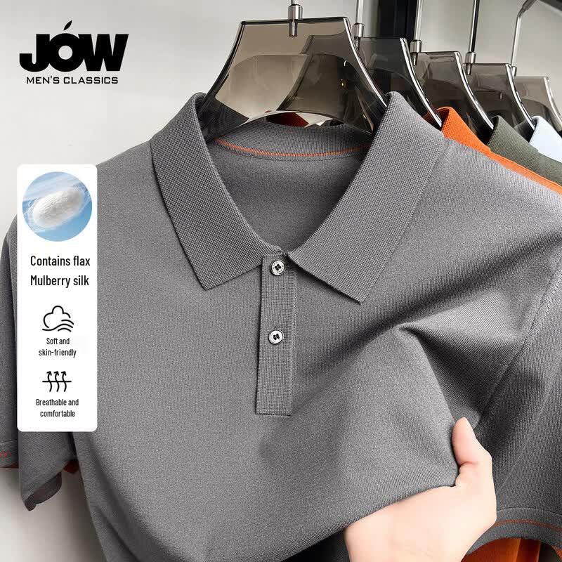 JOW Men s Luxury Silk Lyocell Blend Polo Shirt 2XL