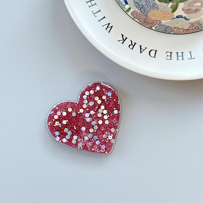 Sequin Glitter Love Magnetic Paste Mobile Phone Airbag Bracket Heart Ring Niche Girl Decoration