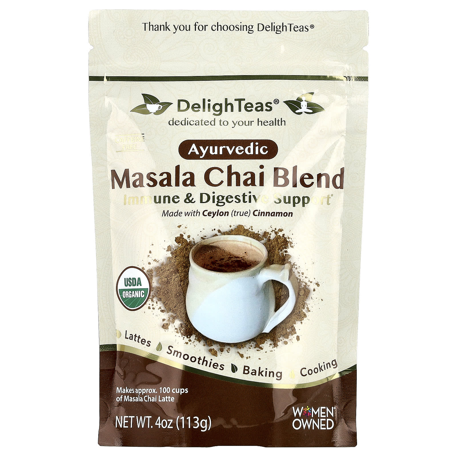 

Ayurvedic Masala Chai Blend, Caffeine Free, 113G(4Oz)