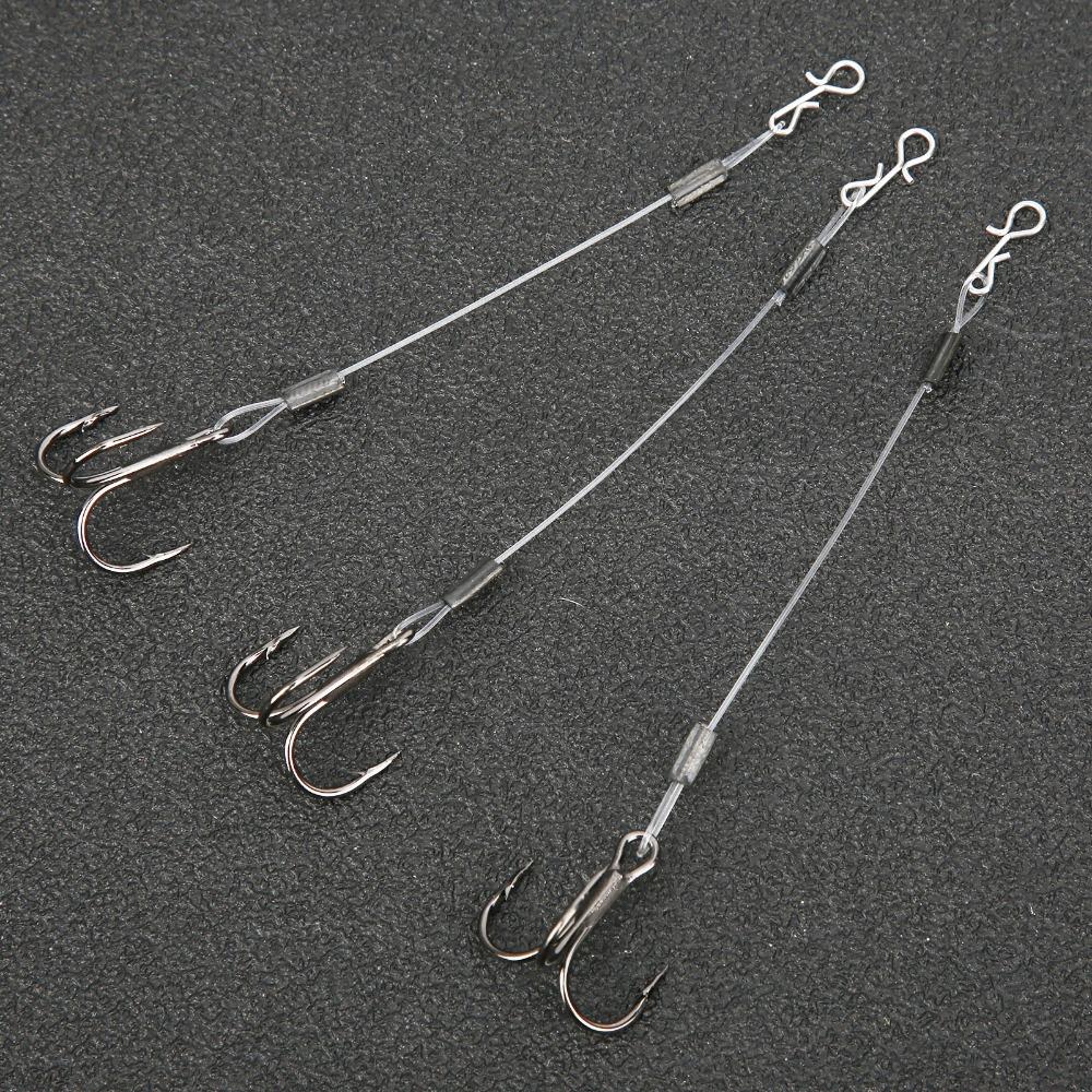 6PCS Durable Stainless Steel Fishing Hooks 10cm Length Lightweight Bait Hooks Treble Hooks Fishing Accessory