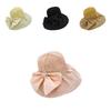 Summer Bowknot Wide Brim Sun Hat With Upf50+ Protection For Womens Outdoor Activities