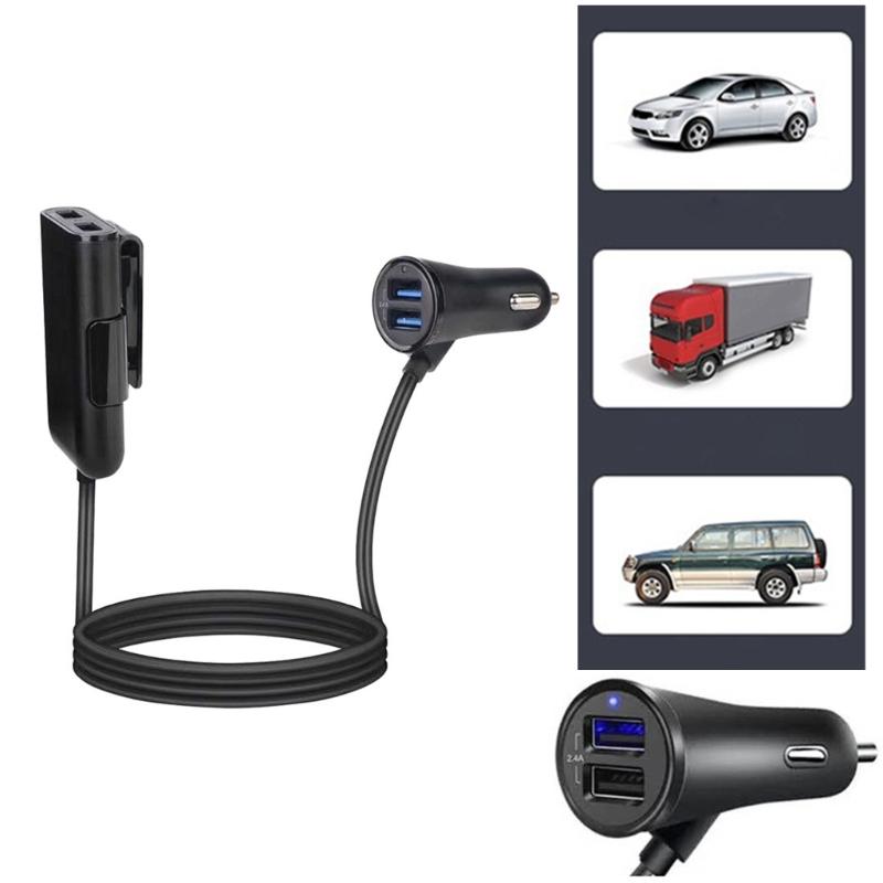 Super Fast Quick Charging 4USB 24W QC3.0 Car Charging, Fast Charging Adapter with LED for Phones and Tablets
