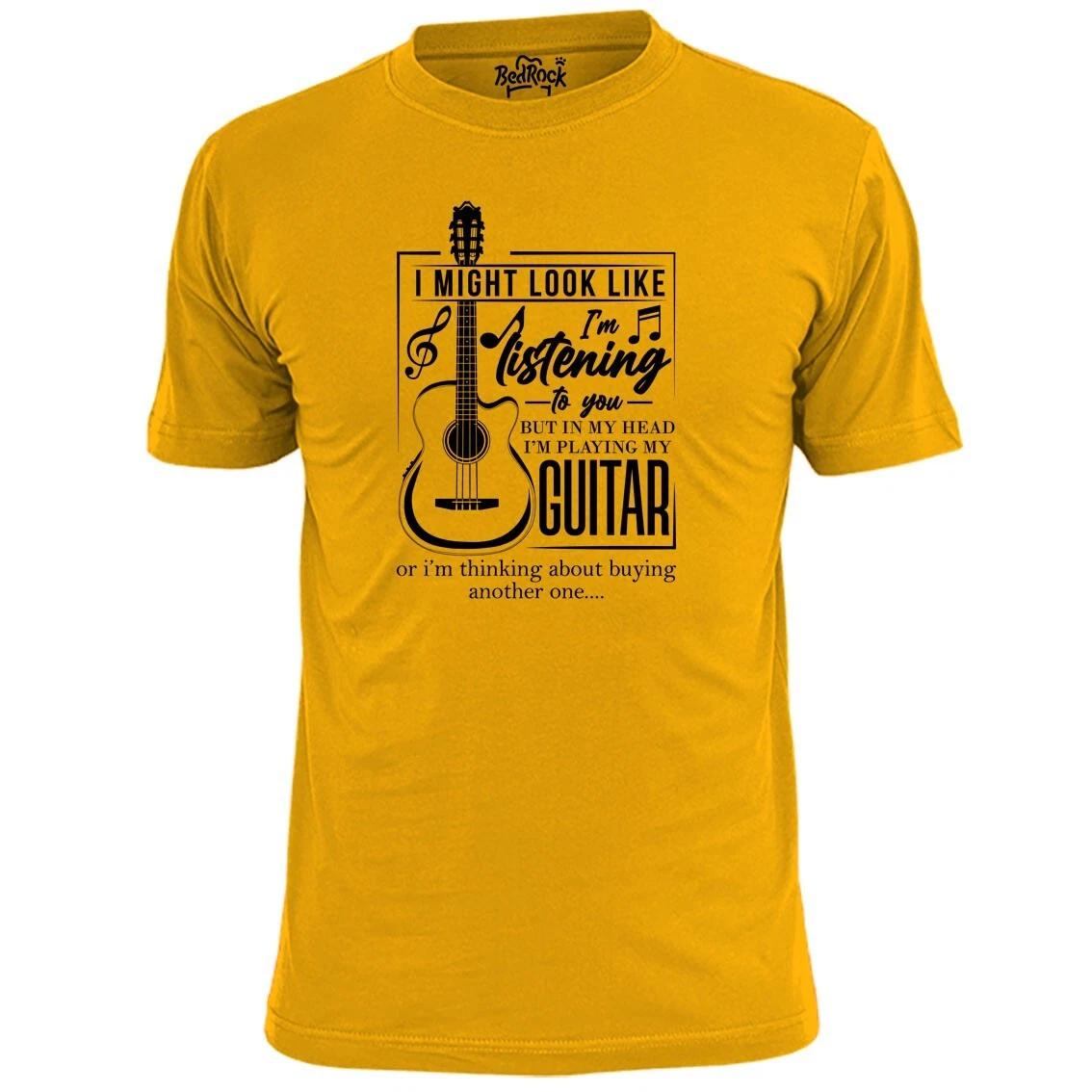 Mens Buying a Guitar Funny Quote T shirt Music Instruments L