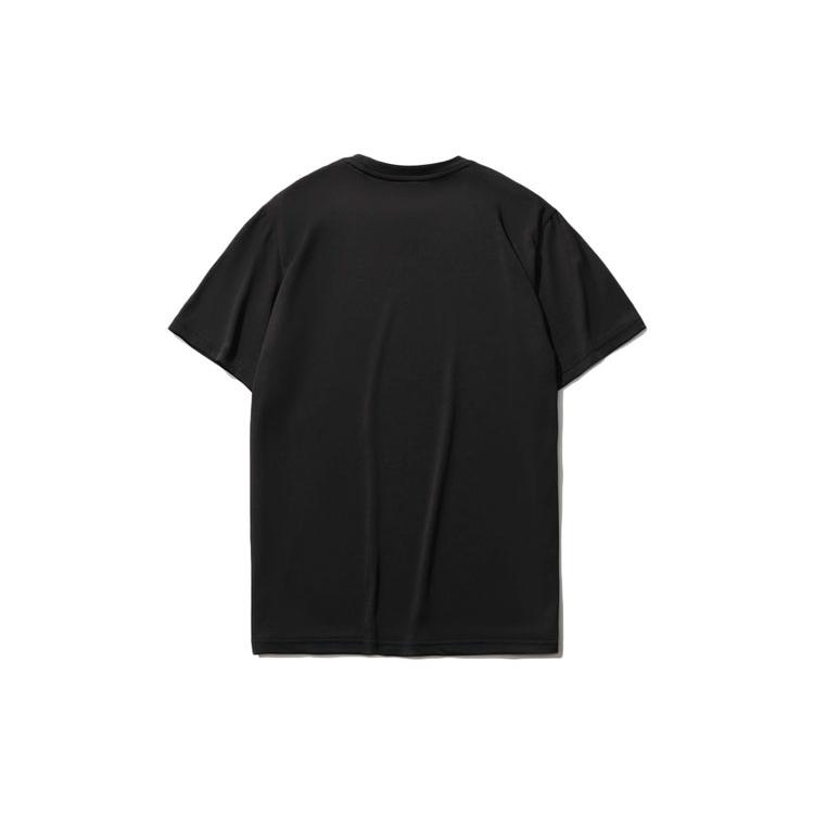 Li Ning T Shirts Men's Black Crew Neck Moderate Straight Fit ATSR213-1