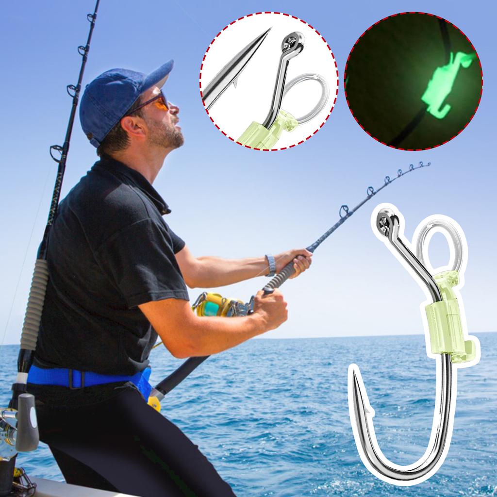 Live Shrimp Hook Fishing Seawater, Glow In The Dark Live Shrimp Hook, Carbon Steel With Barbed Holes
