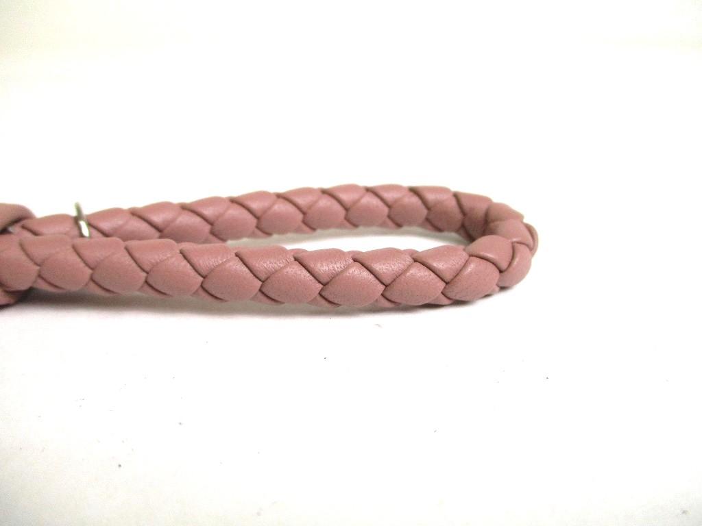 Authentic BOTTEGA BENETA Intrecciato Beige pink Leather Silver H/W Key Chain Key Holder #a328  Refurbished