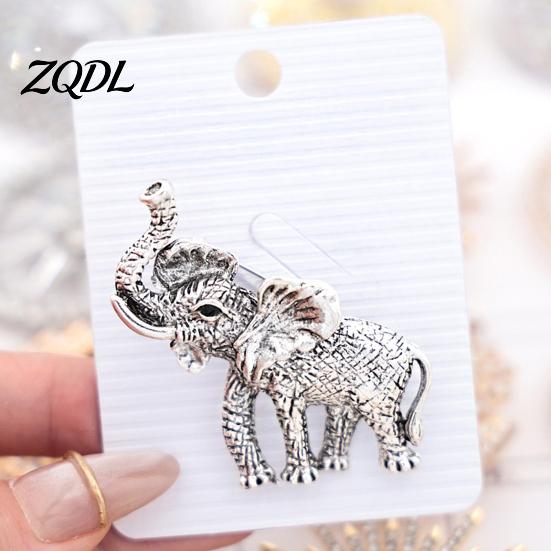 Alloy Brooch Pin Metal Elephant Pin, Golden Silver Plated Lapel Bags Decorative Animal Shapd Badge for Clothing Decoration Shape