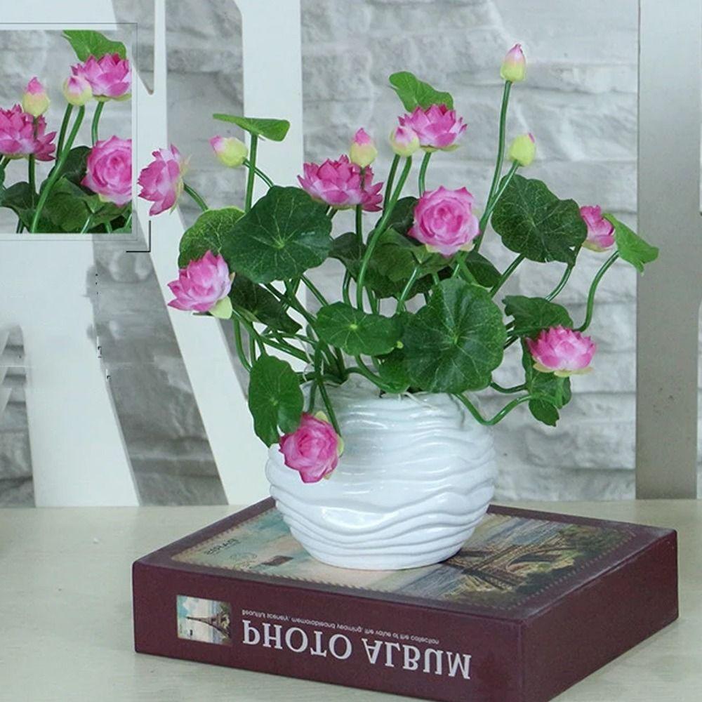 Lifelike Artificial Lotus Flower Beautiful Simulation Lotus Mini Silk Lotus  Home Office
