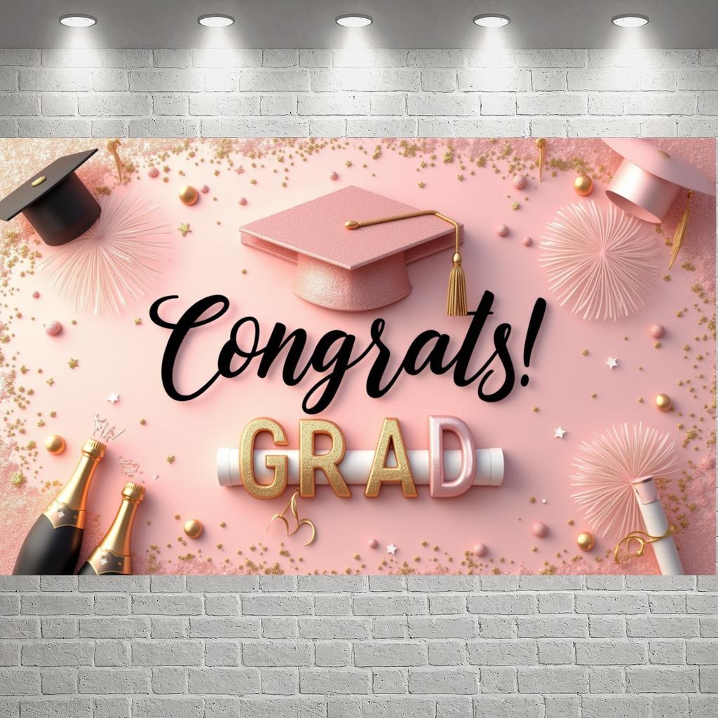 Master's Celebration Background Dark Background Graduation Event Backdrop Graduation Ceremony Banner Academic