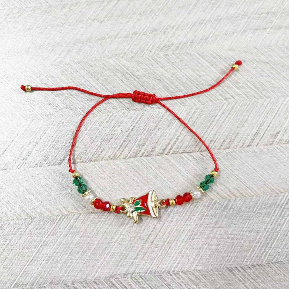 6-Pack Santa Claus Crystal Bead Bracelet Christmas Tree Holiday Parties Christmas Bracelets