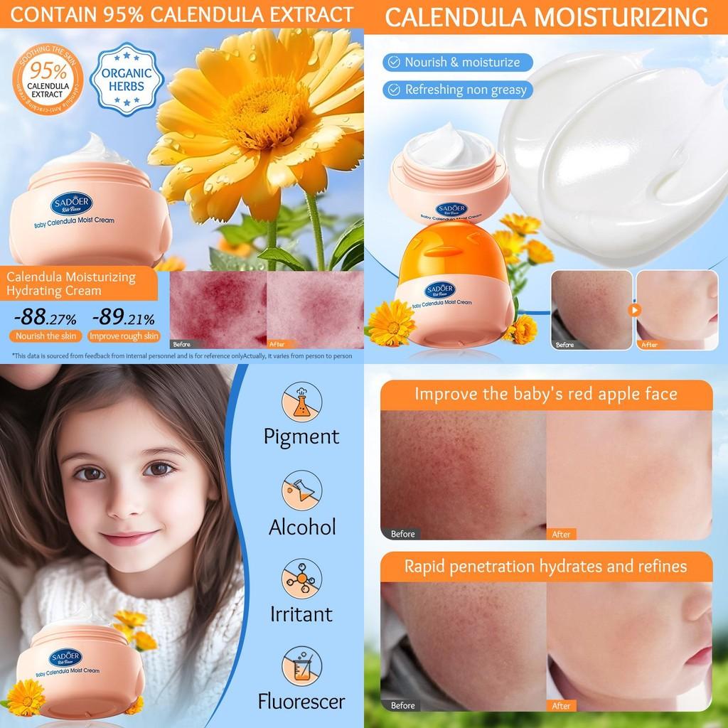 Sadoer Kinder Ringelblumen Feuchtigkeitsspendende Hydratisierende Creme zur Hautpflege 50g