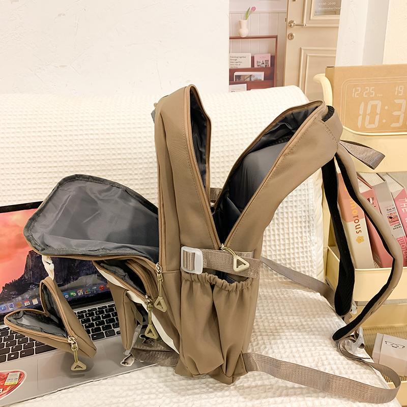 Цветной блок школьная сумка студенческий рюкзак в стиле колледжа женский рюкзак — фото 8