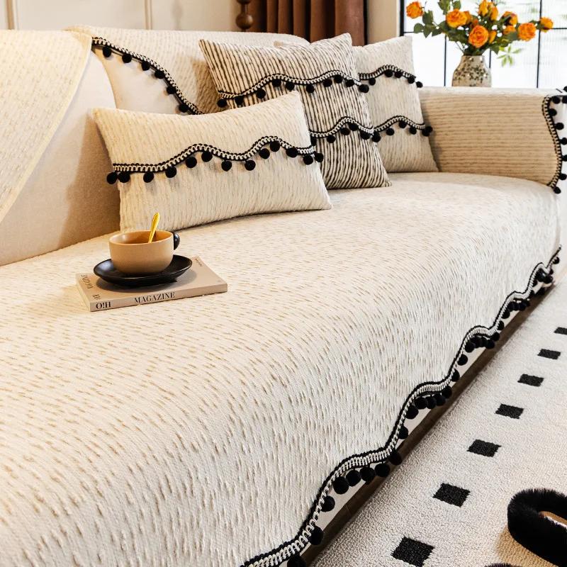 New Chenille Shaped Sofa Cushion Four Season Universal Non Slip And Dustproof One Piece Irregular Lawrence Sofa Cushion 70x70cm 1pcs