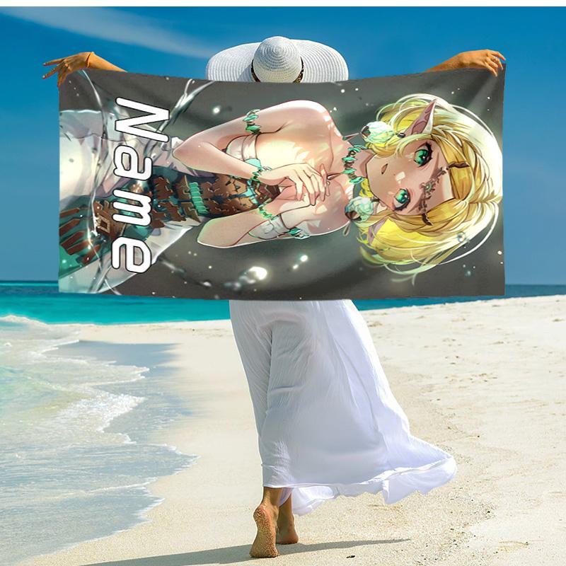 Personalized customized proof beach towel with The Legend of Zelda Breath of the Wild pattern - soft, absorbent,quick-drying,perfect swimming,camping&